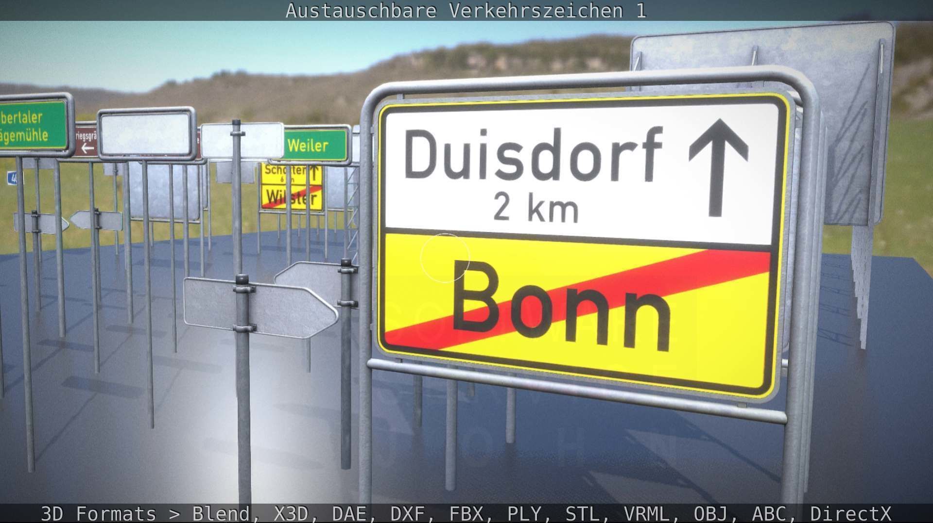 Austauschbare Verkerszeichen Low-poly 3D model_93