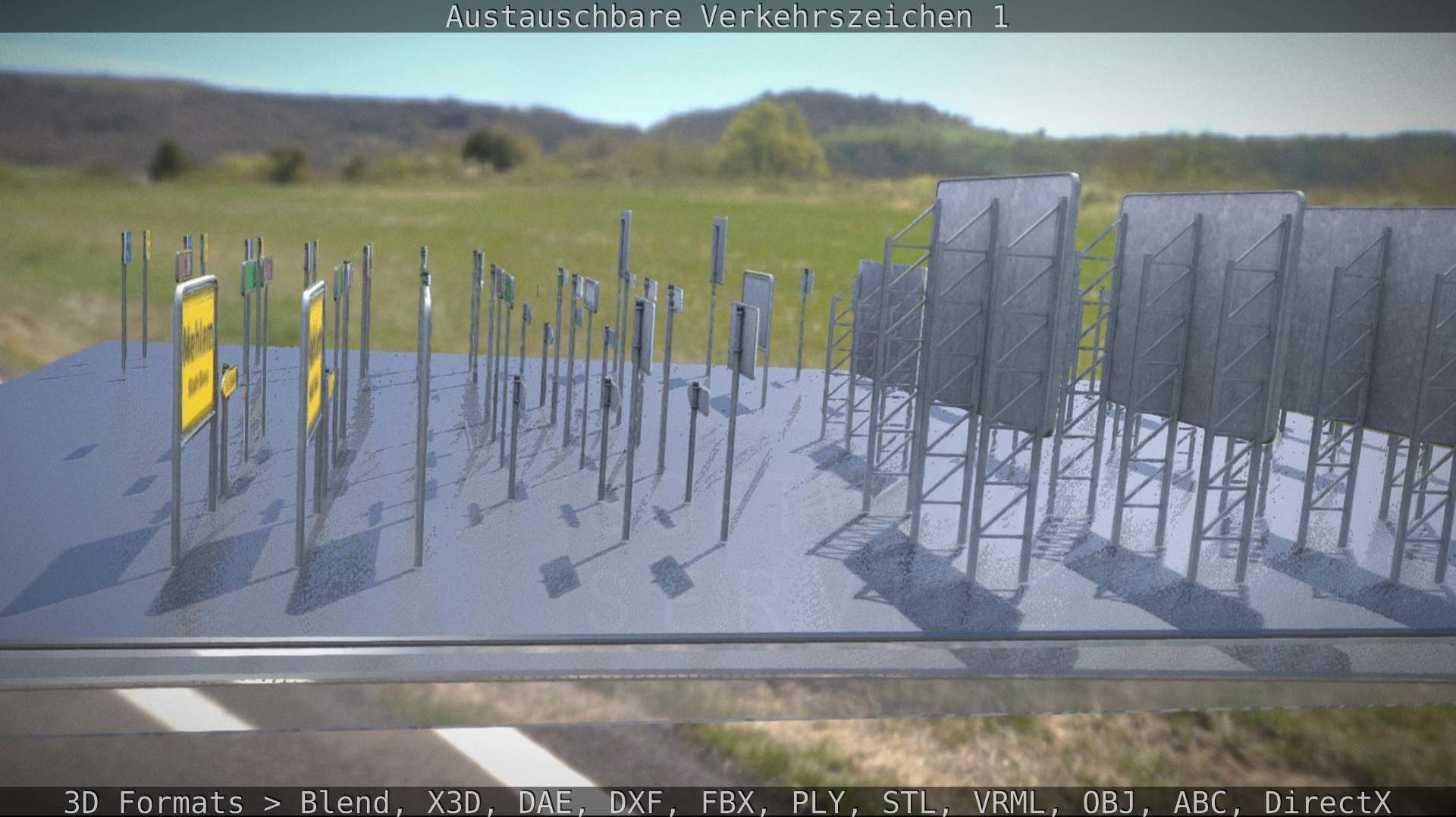 Austauschbare Verkerszeichen Low-poly 3D model_103