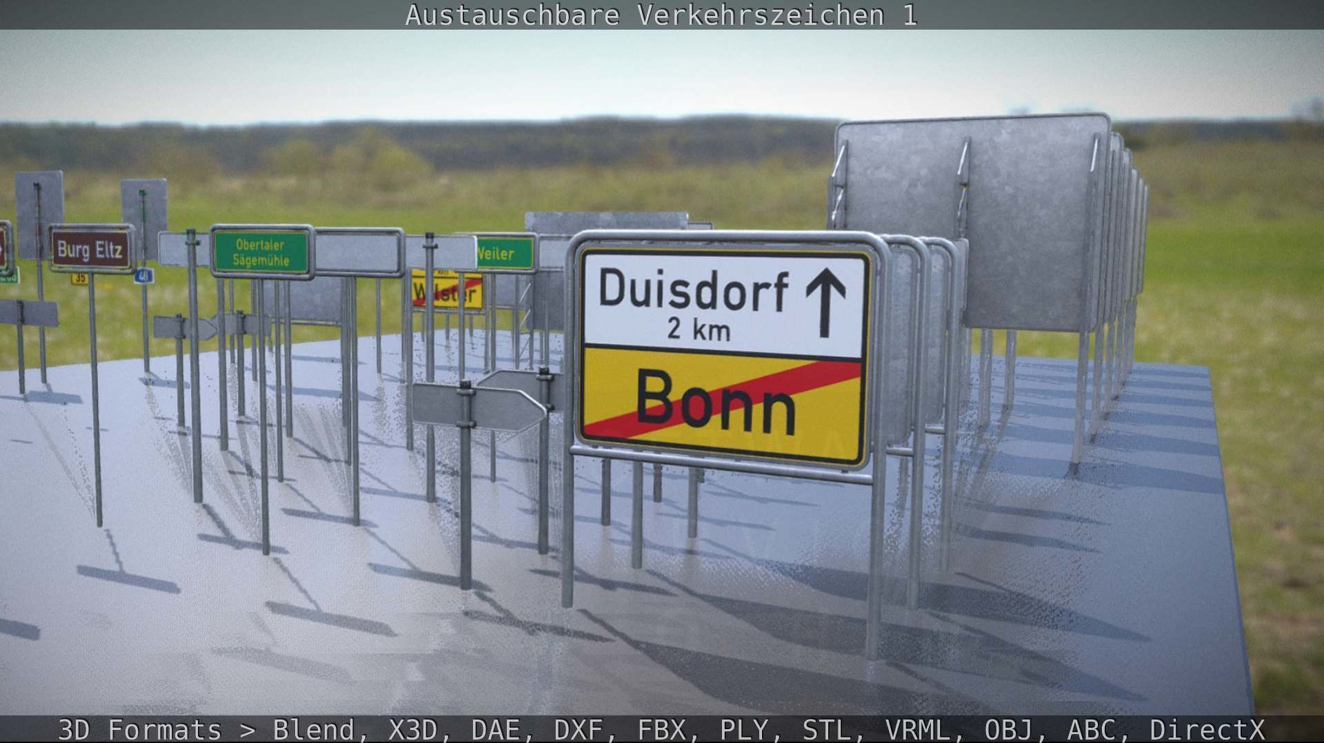 Austauschbare Verkerszeichen Low-poly 3D model_100