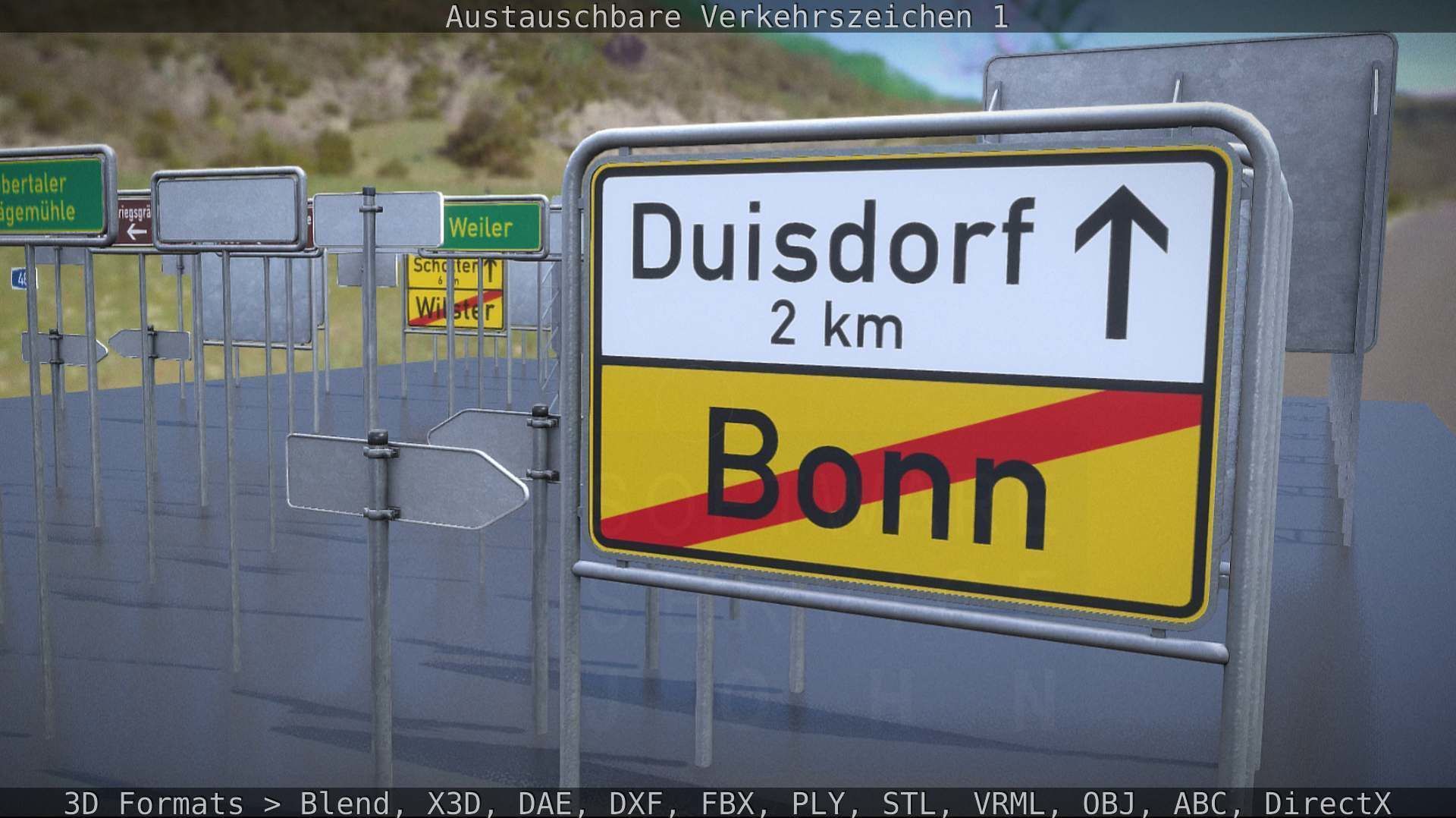 Austauschbare Verkerszeichen Low-poly 3D model_96