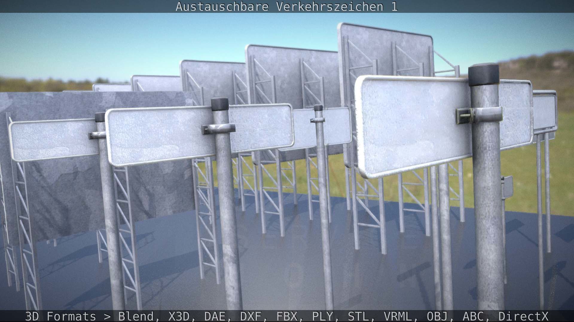 Austauschbare Verkerszeichen Low-poly 3D model_73