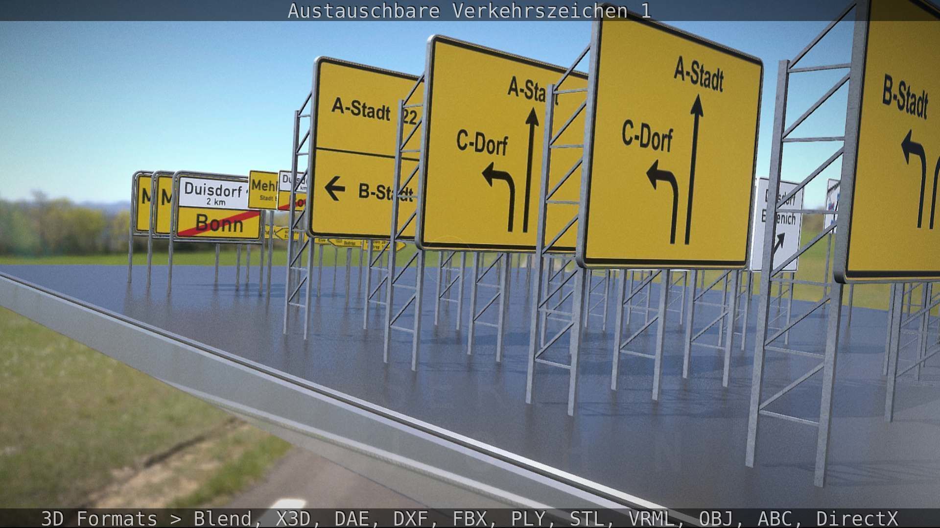 Austauschbare Verkerszeichen Low-poly 3D model_110