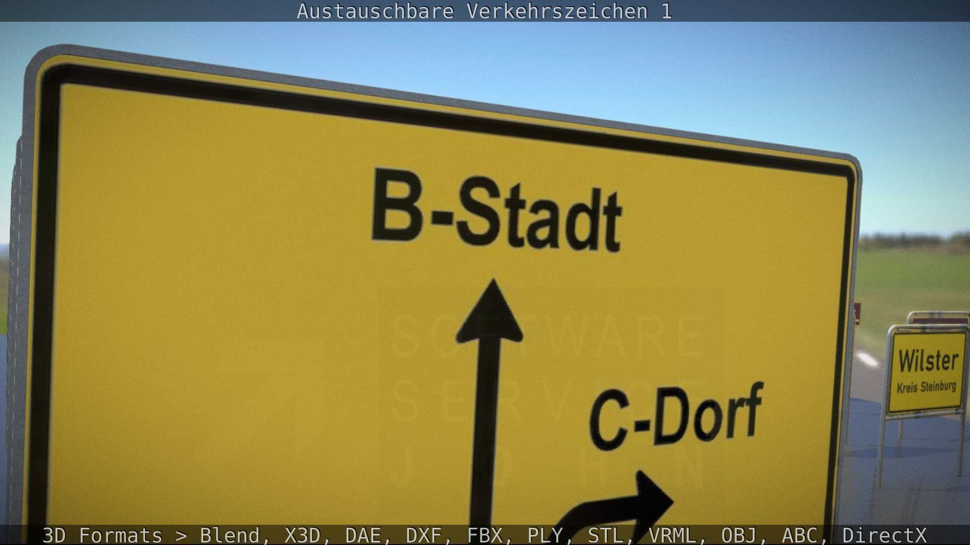 Austauschbare Verkerszeichen Low-poly 3D model_117