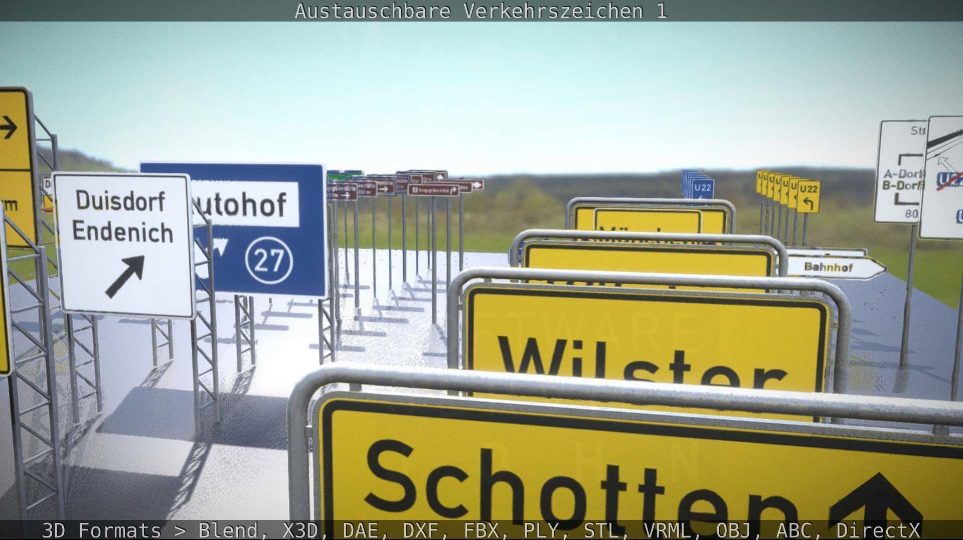 Austauschbare Verkerszeichen Low-poly 3D model_36