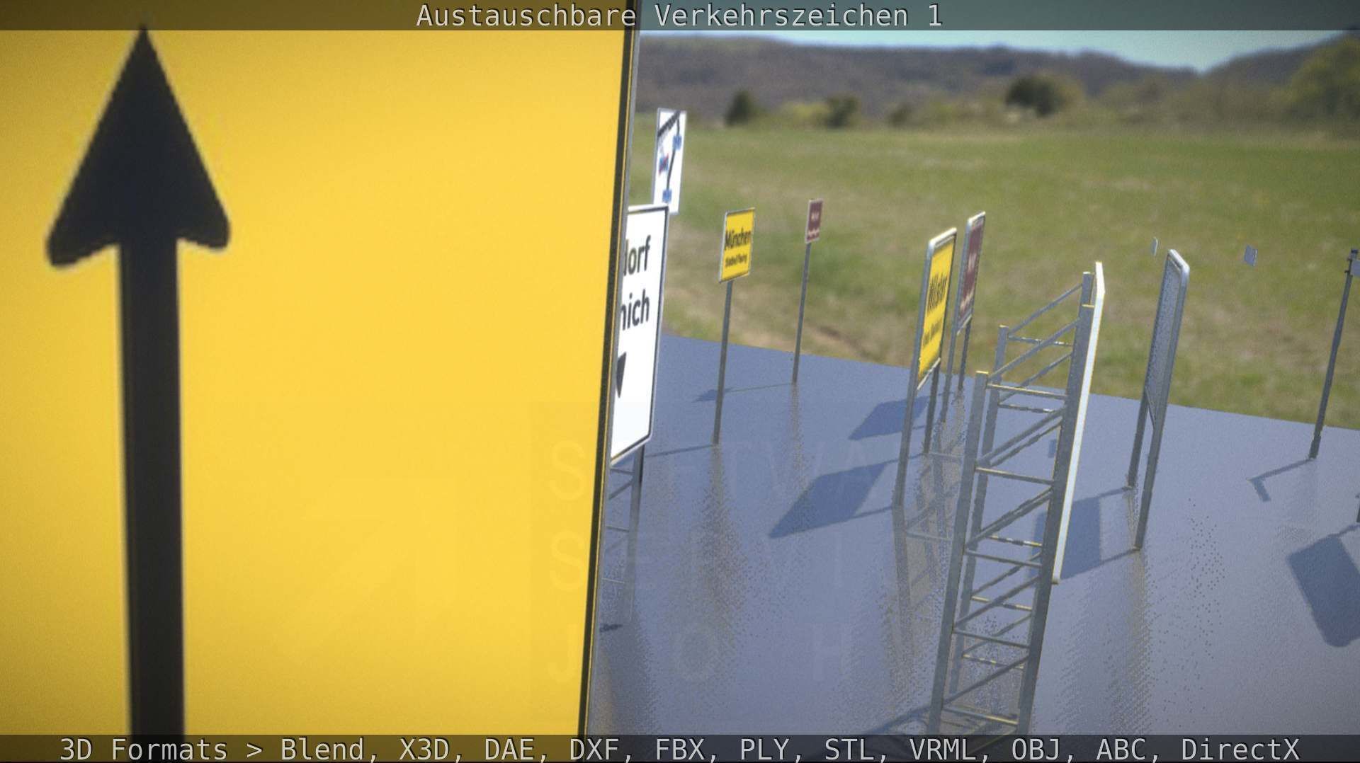 Austauschbare Verkerszeichen Low-poly 3D model_17