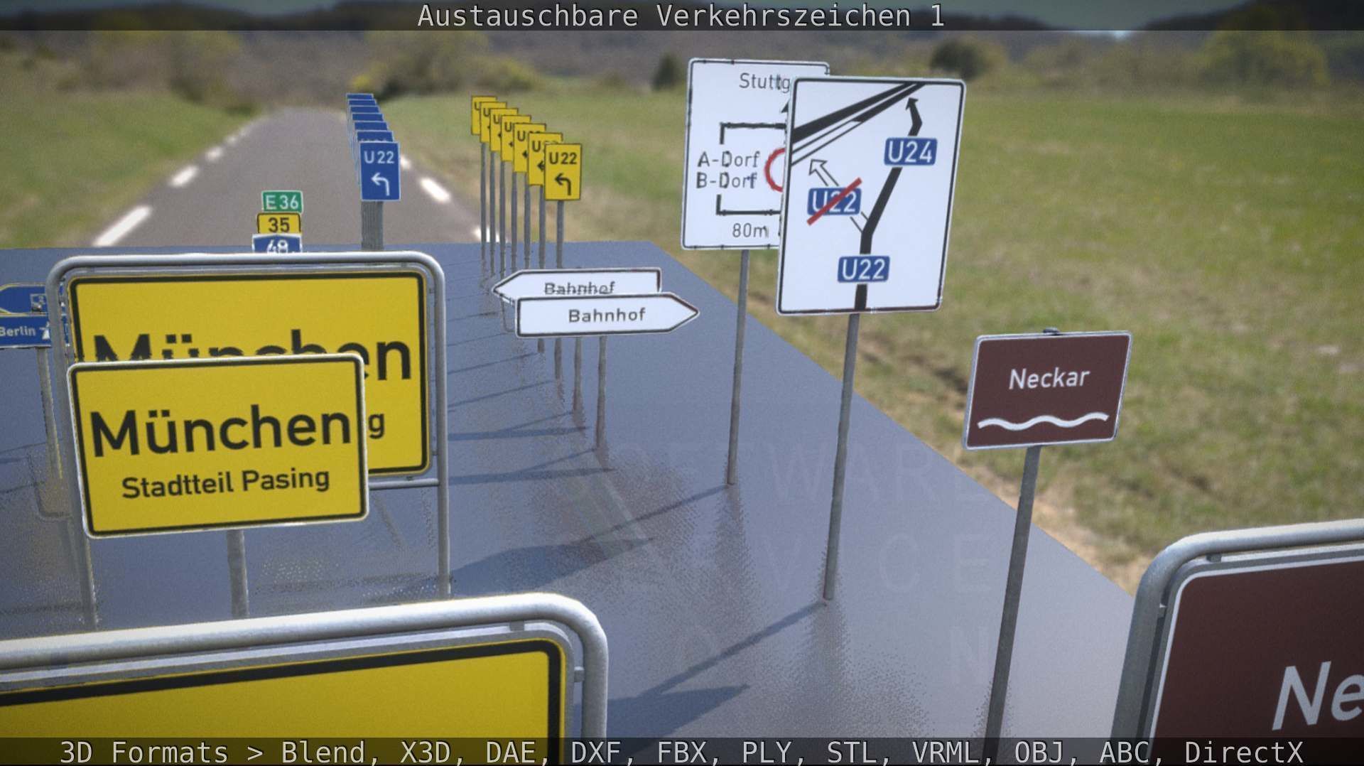 Austauschbare Verkerszeichen Low-poly 3D model_46