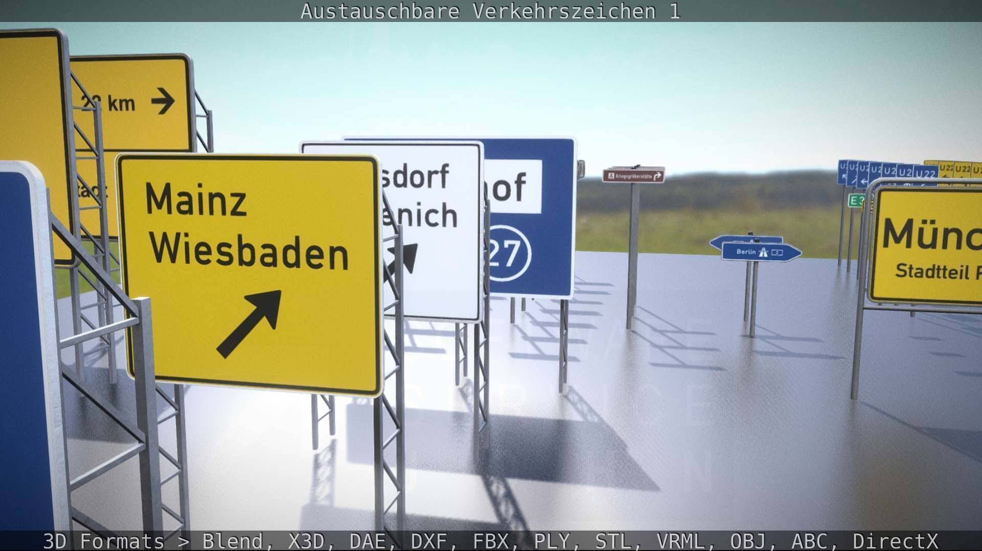 Austauschbare Verkerszeichen Low-poly 3D model_32