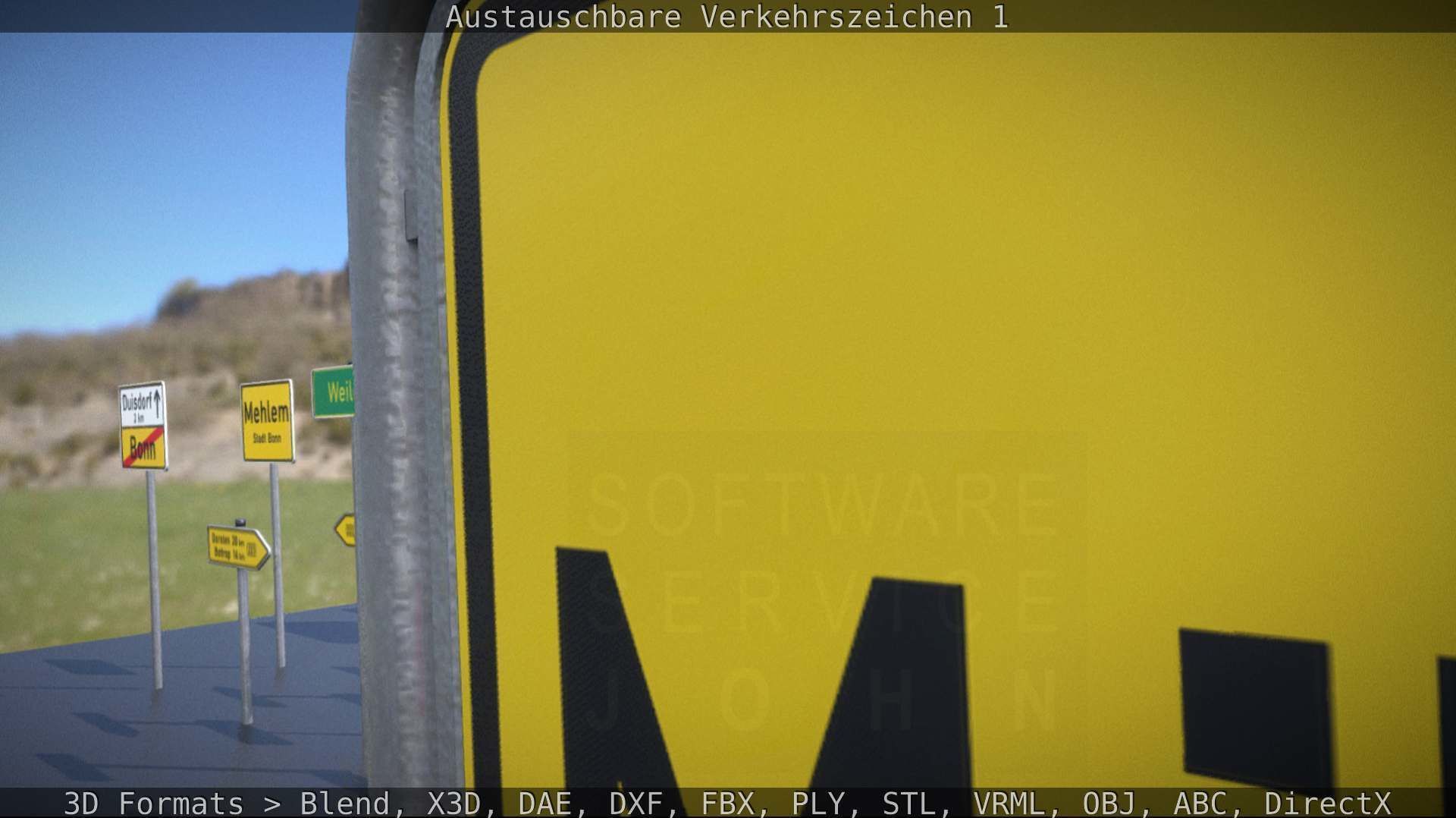 Austauschbare Verkerszeichen Low-poly 3D model_65