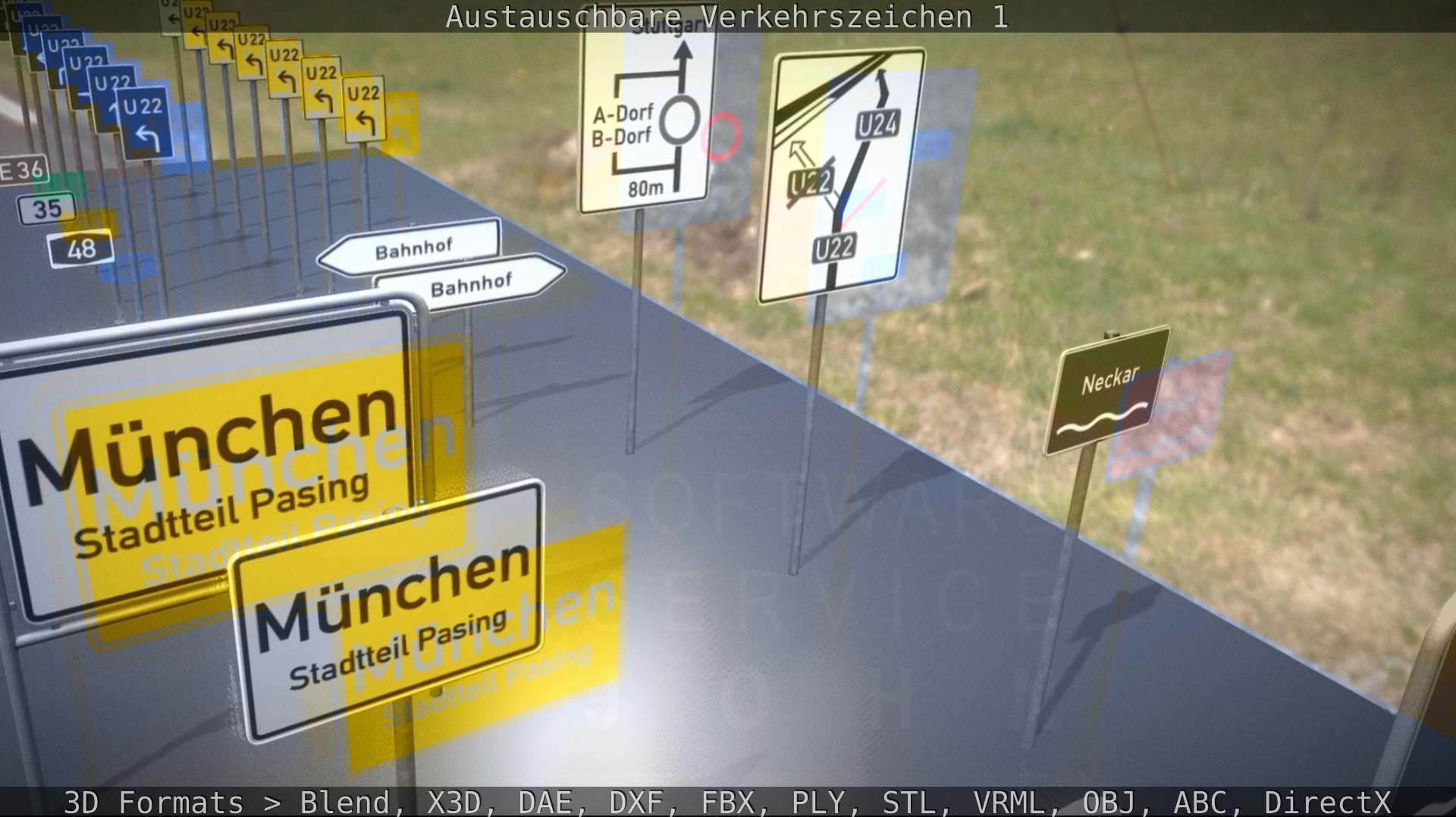 Austauschbare Verkerszeichen Low-poly 3D model_52