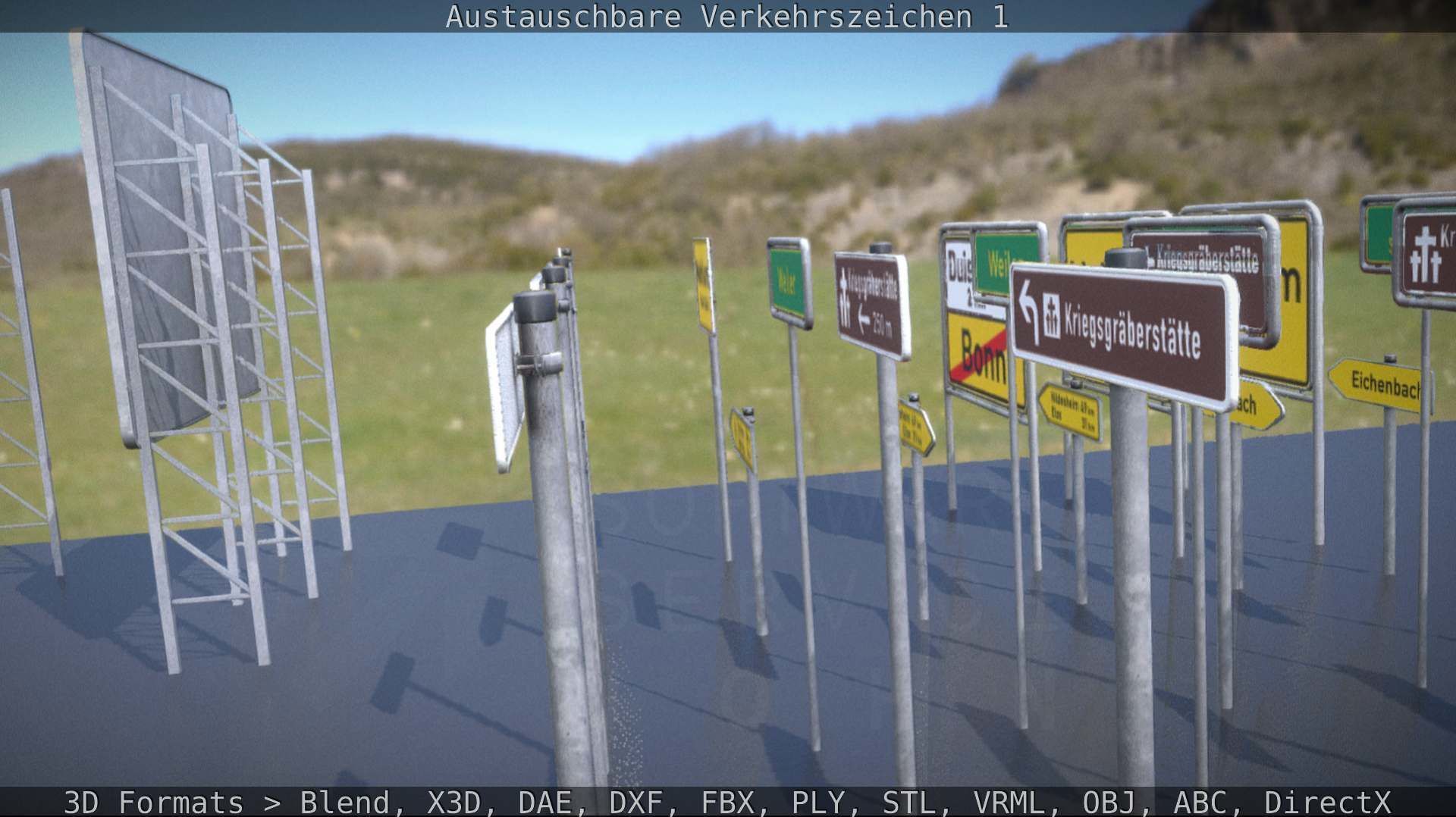 Austauschbare Verkerszeichen Low-poly 3D model_70