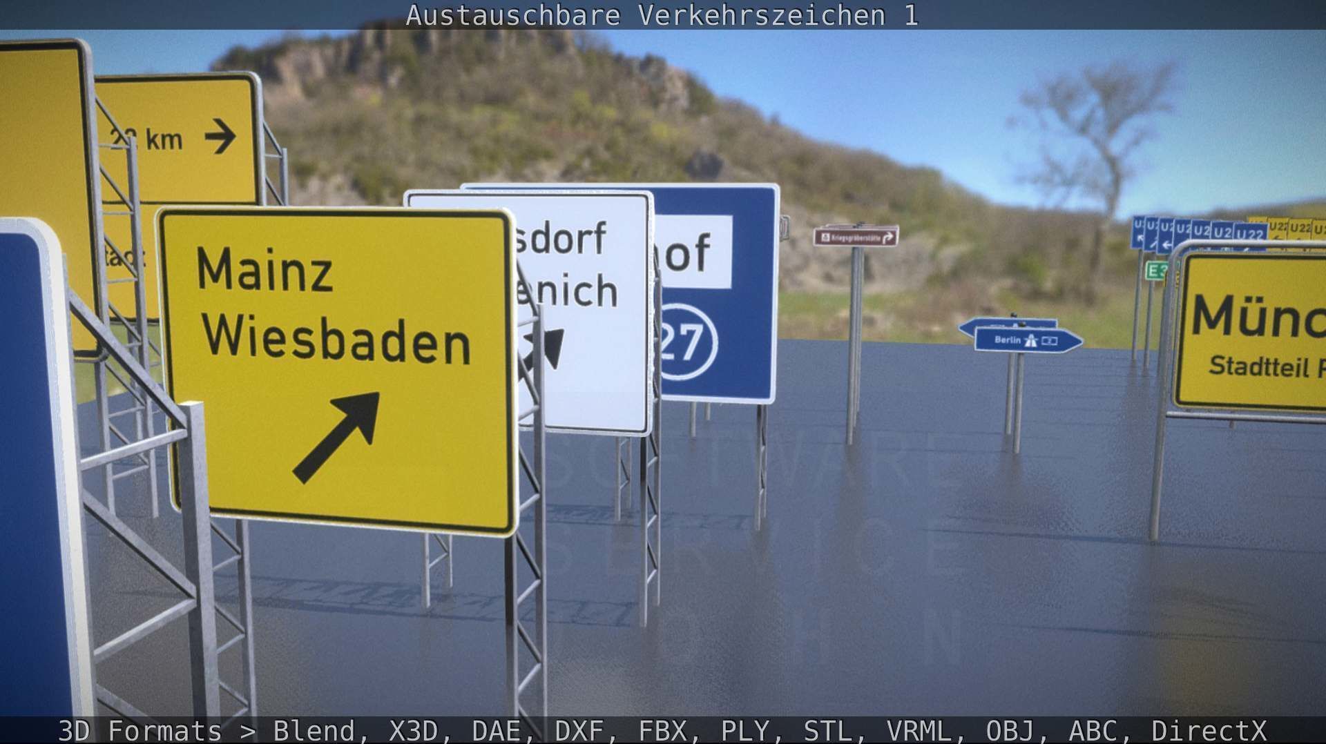 Austauschbare Verkerszeichen Low-poly 3D model_29