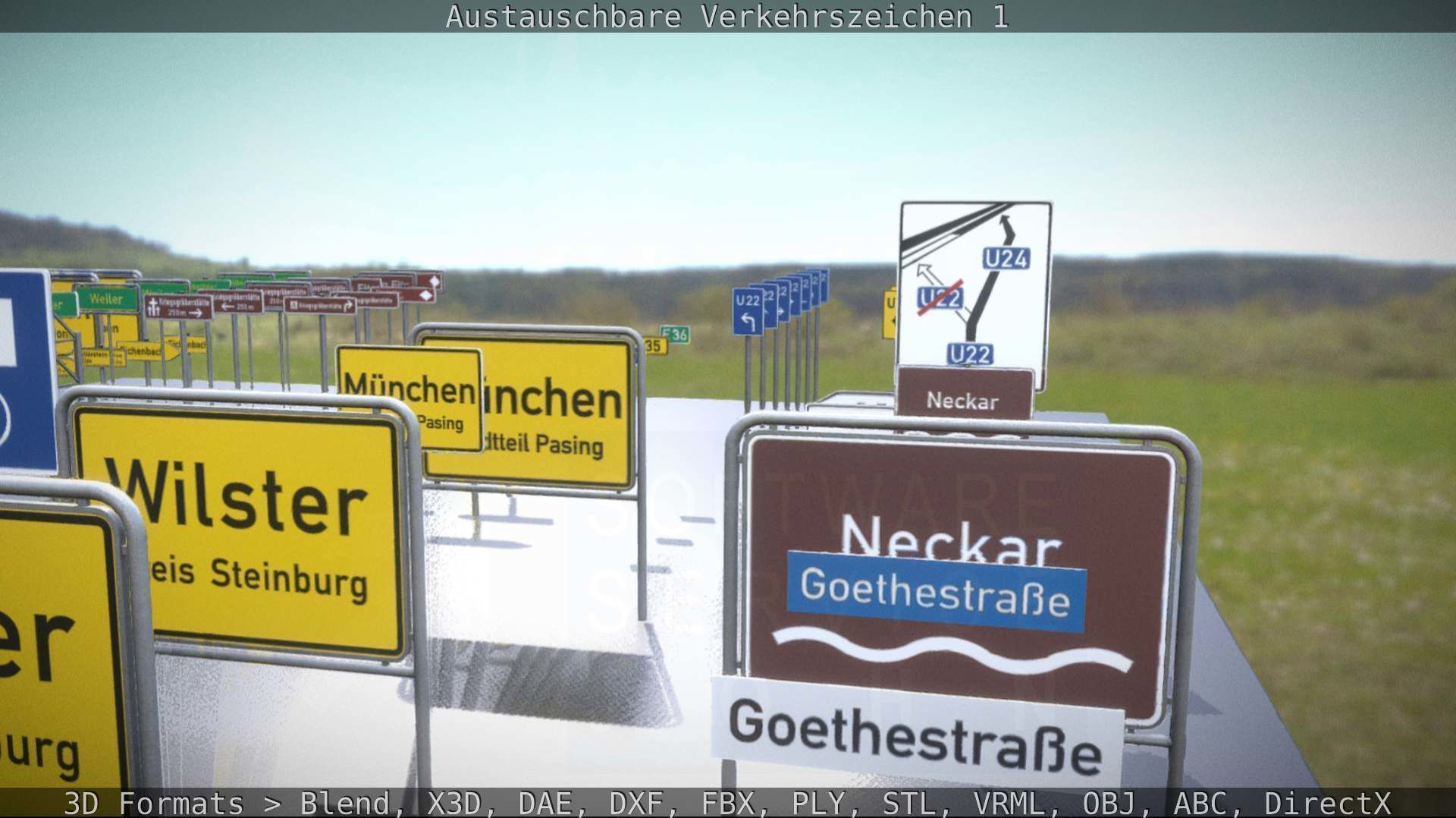 Austauschbare Verkerszeichen Low-poly 3D model_38