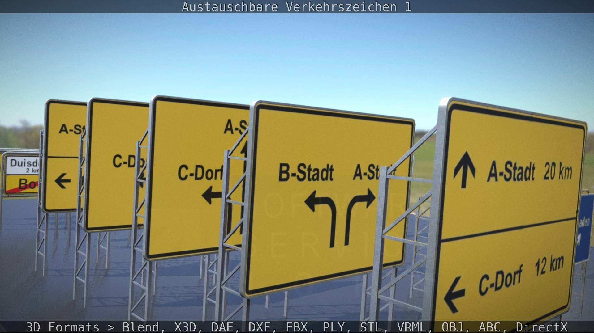 Austauschbare Verkerszeichen Low-poly 3D model_113