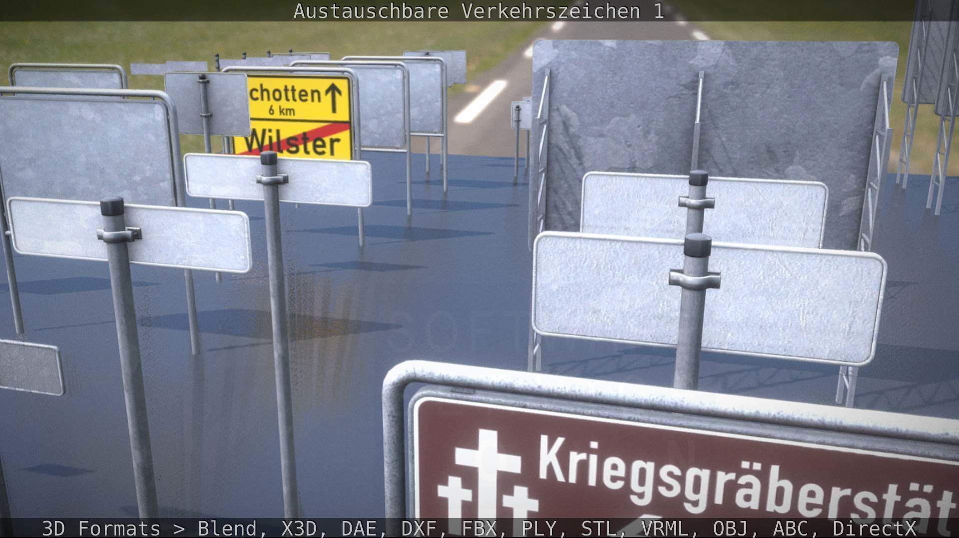 Austauschbare Verkerszeichen Low-poly 3D model_78