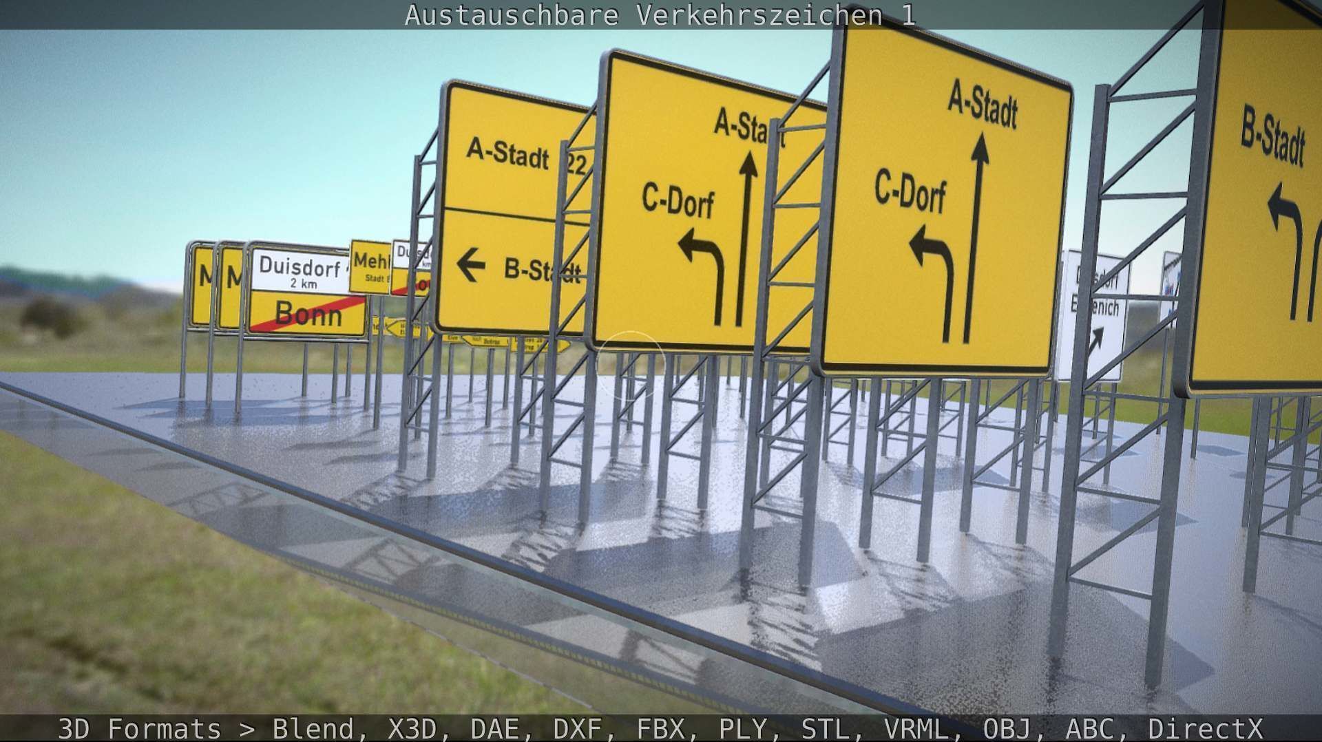 Austauschbare Verkerszeichen Low-poly 3D model_109