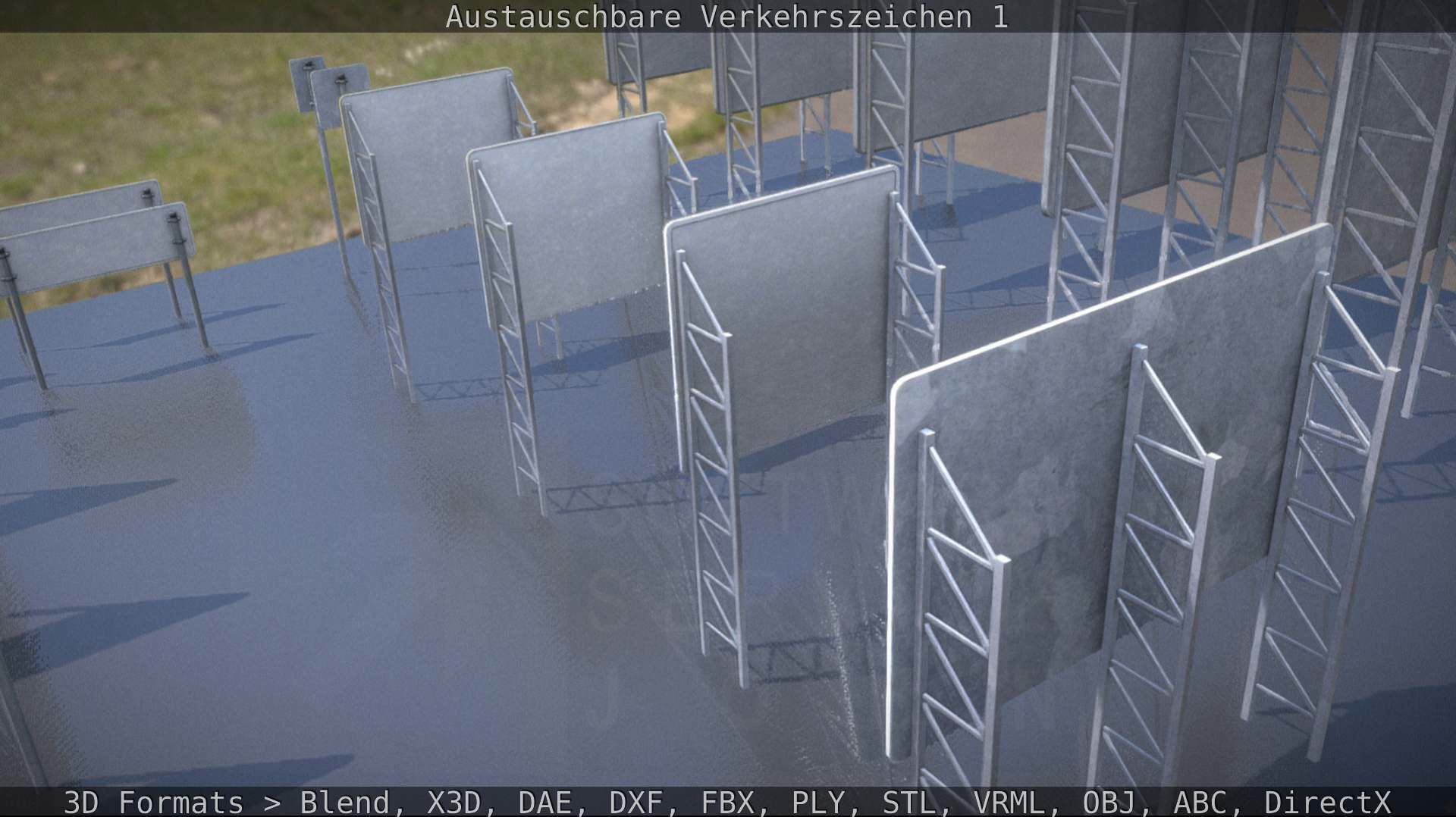 Austauschbare Verkerszeichen Low-poly 3D model_20