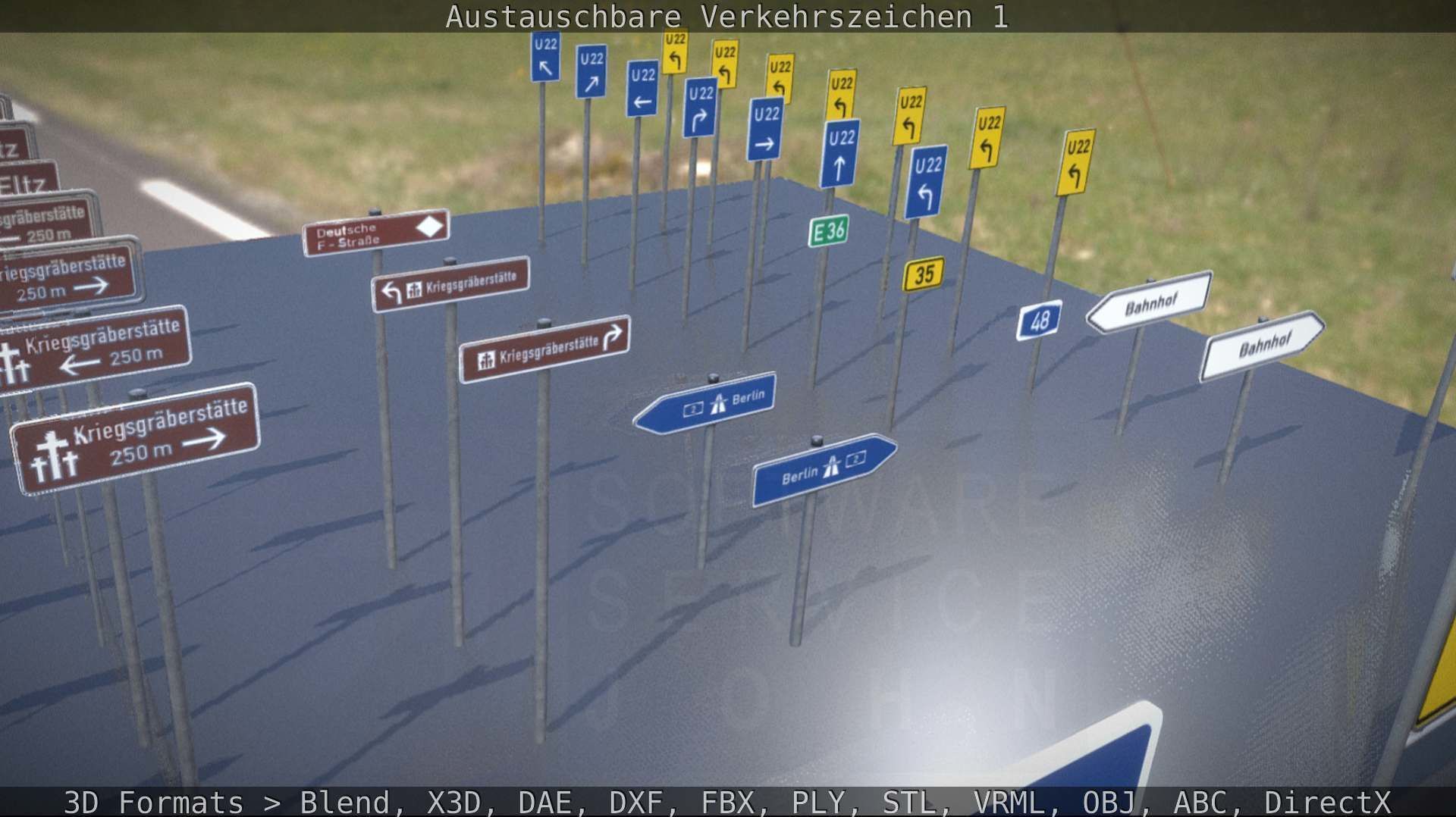 Austauschbare Verkerszeichen Low-poly 3D model_54