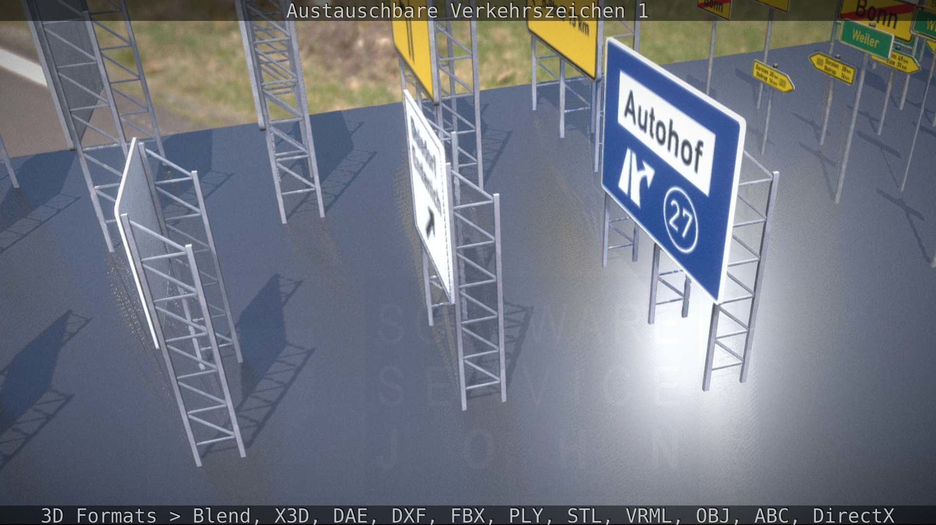 Austauschbare Verkerszeichen Low-poly 3D model_21