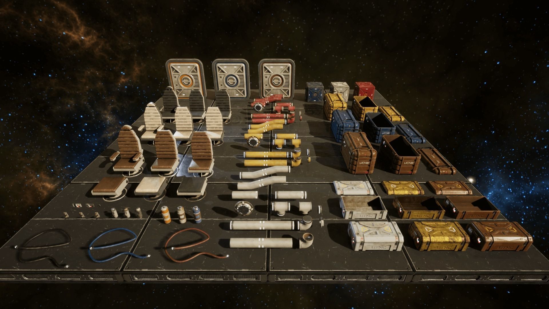 Sci Fi Interior Prop Pack 1 Low-poly 3D model_1