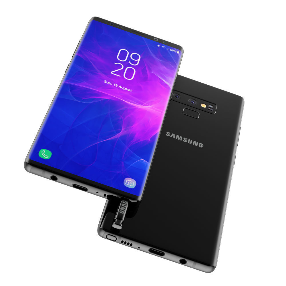 Samsung Galaxy Note 9 Black 3D model_9