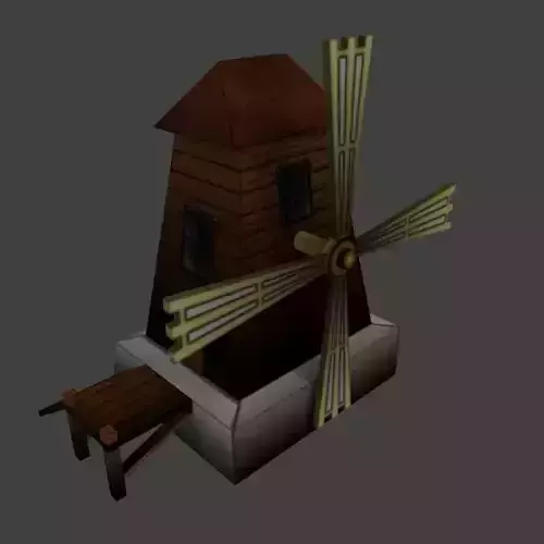 Cartoon Medieval Windmill