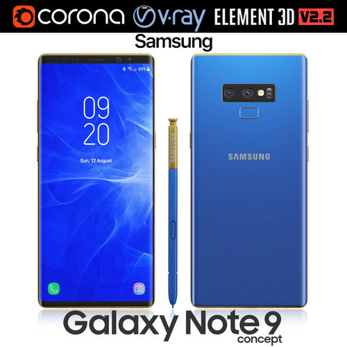 Samsung Galaxy Note 9 Blue  3D model