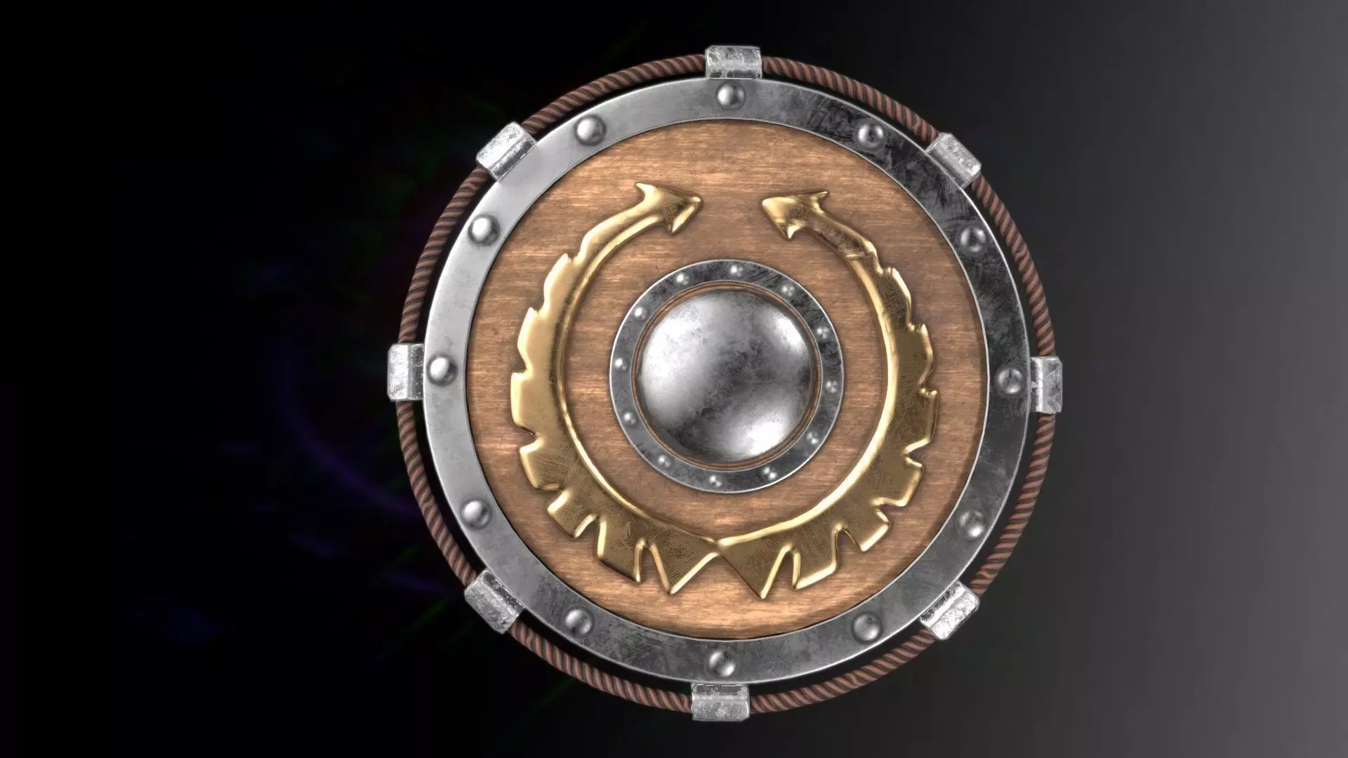 Viking Shield Free low-poly 3D model