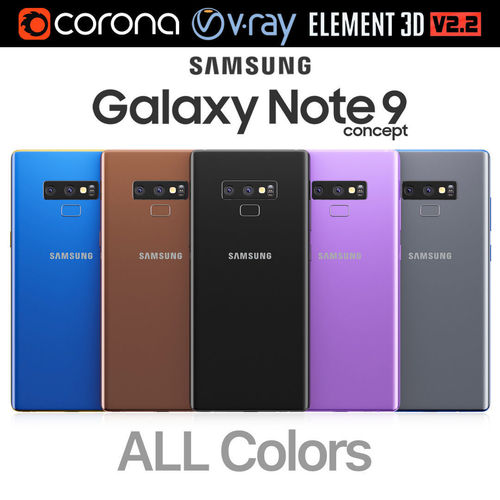 Samsung Galaxy Note 9 All colors 3D model