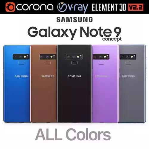 Samsung Galaxy Note 9 All colors 3D model