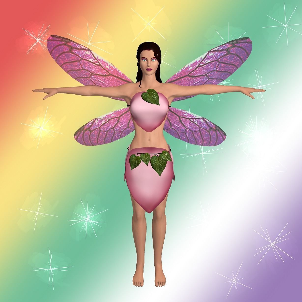 Realistic Fairy Rigged with Animations 3D model_1
