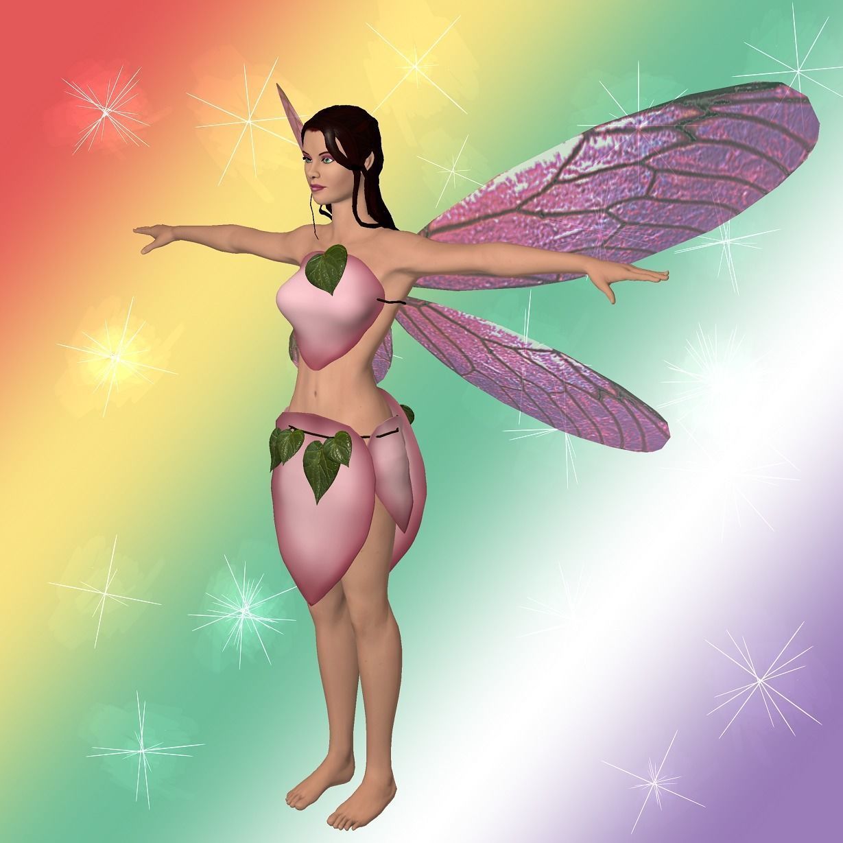 Realistic Fairy Rigged with Animations 3D model_2