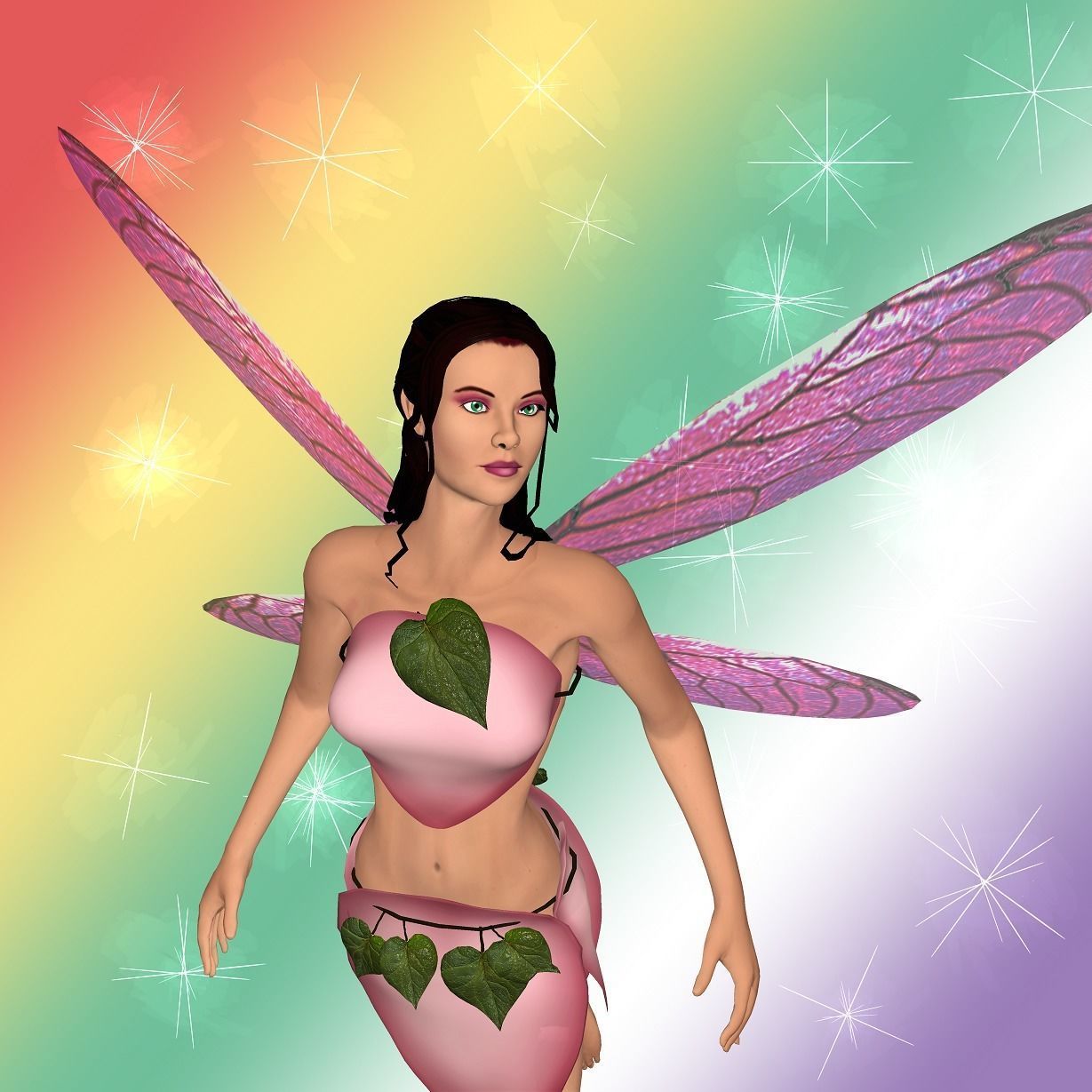 Realistic Fairy Rigged with Animations 3D model_4