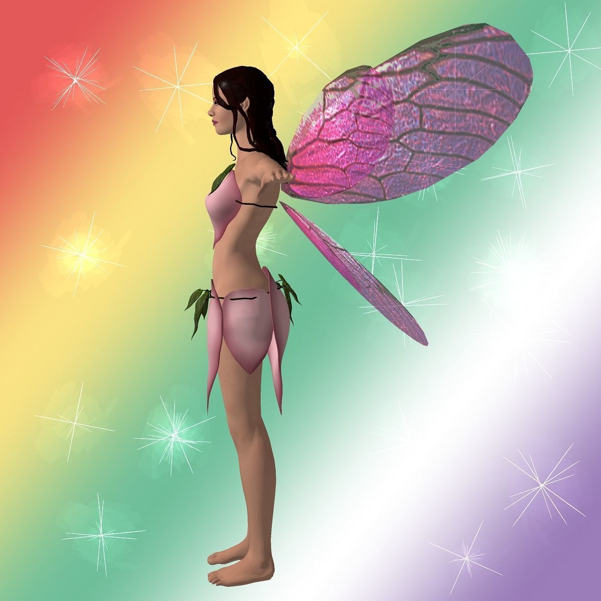 Realistic Fairy Rigged with Animations 3D model_3