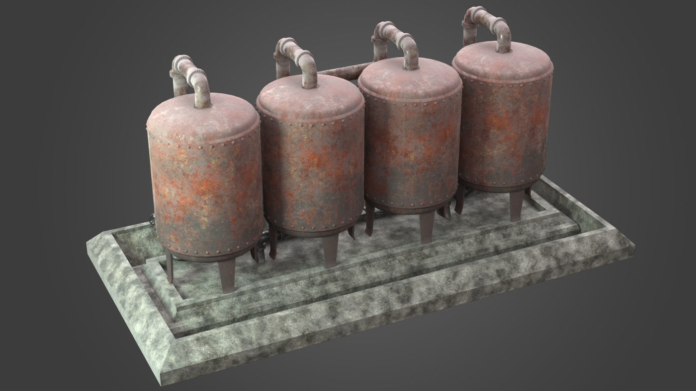 Factory Element - Boiler Machine Low-poly 3D model_6