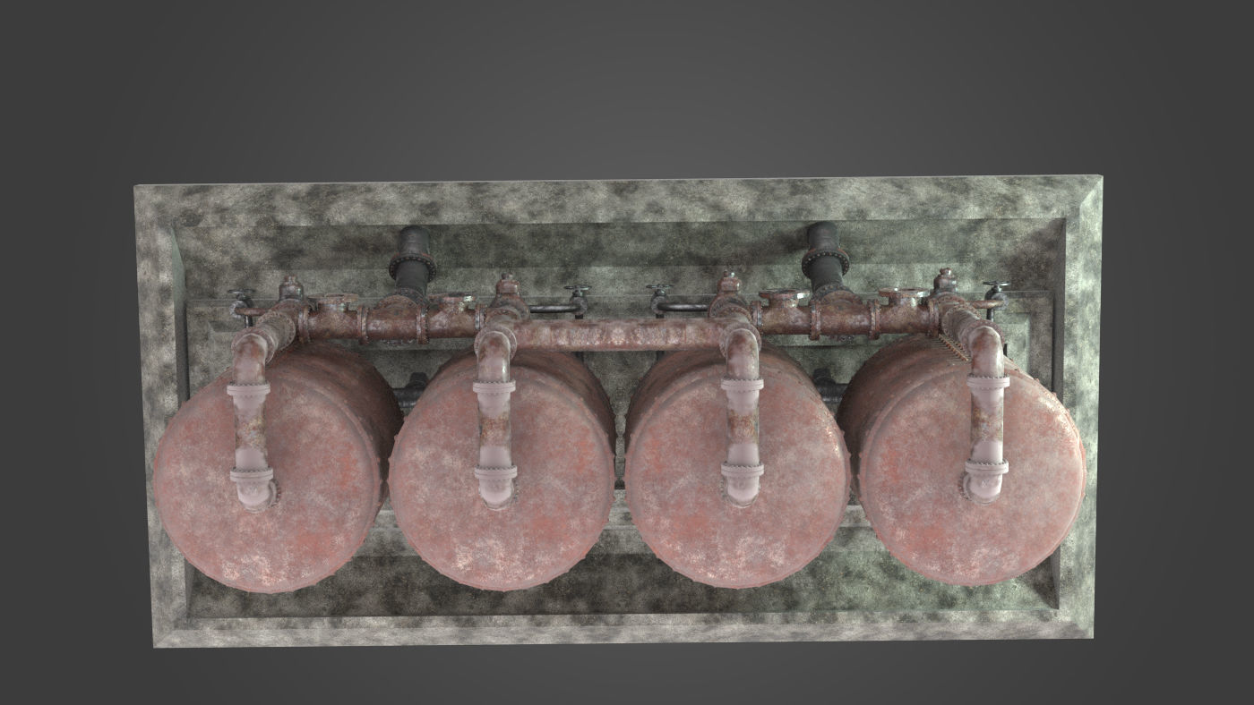 Factory Element - Boiler Machine Low-poly 3D model_5