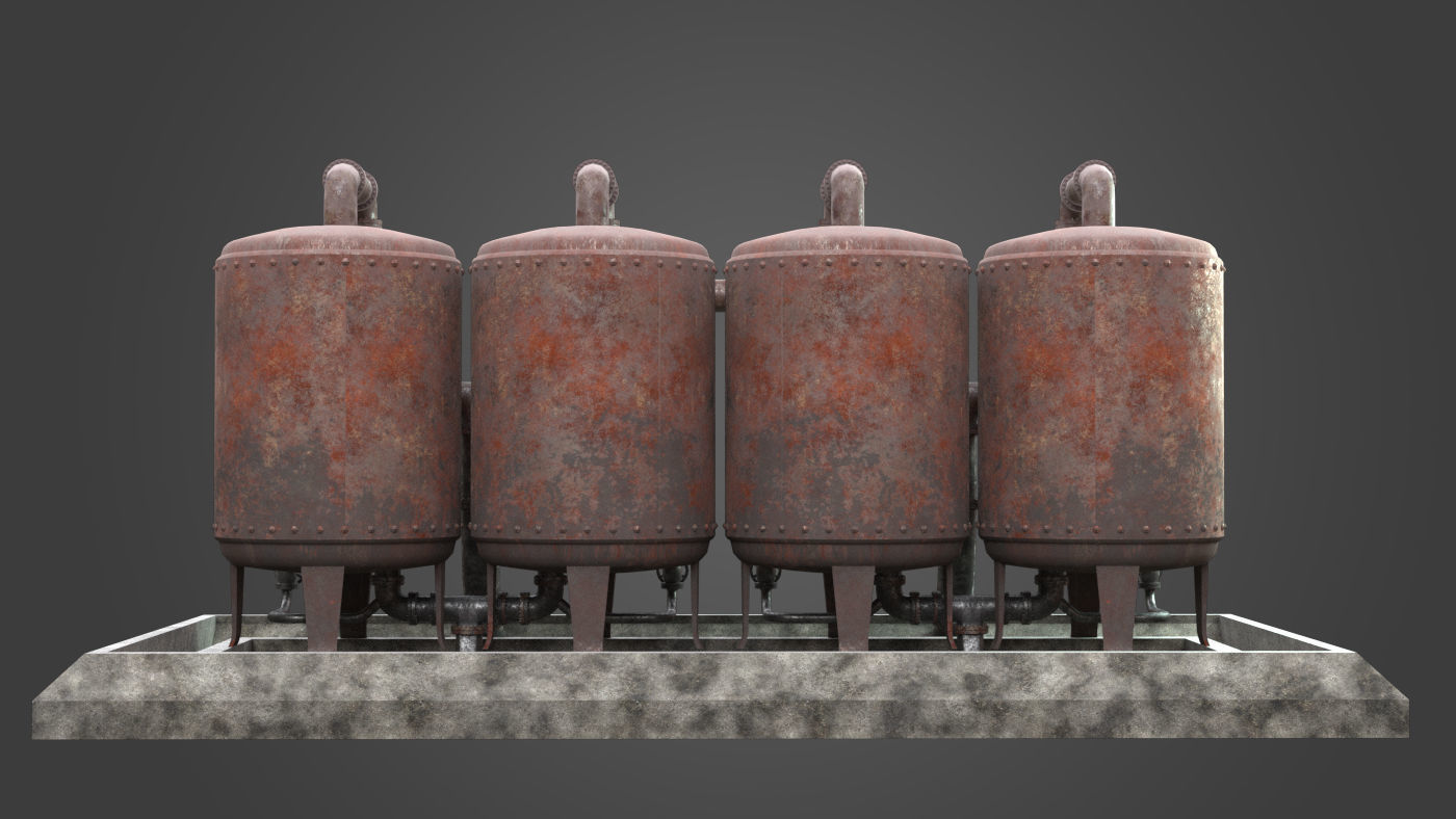Factory Element - Boiler Machine Low-poly 3D model_4