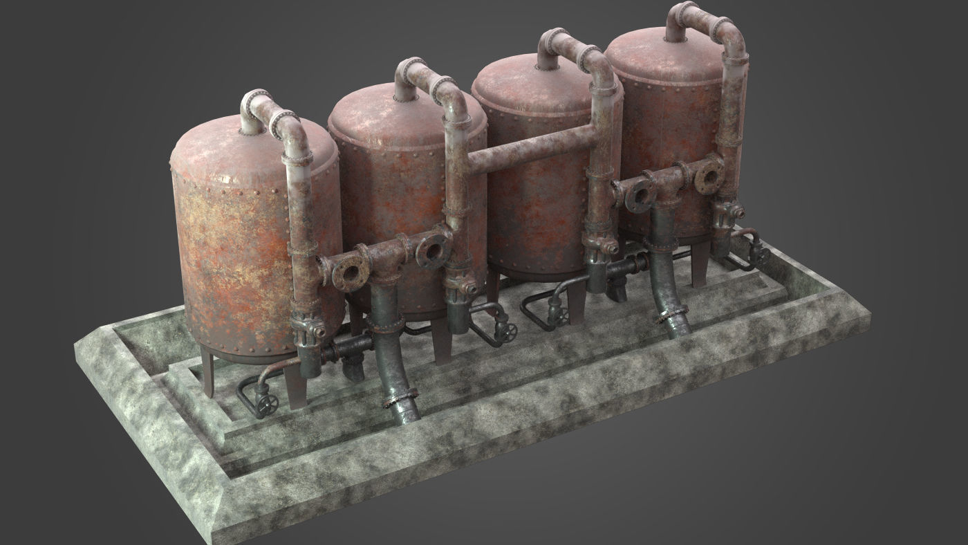 Factory Element - Boiler Machine Low-poly 3D model_2