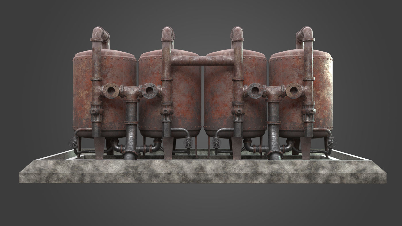 Factory Element - Boiler Machine Low-poly 3D model_3