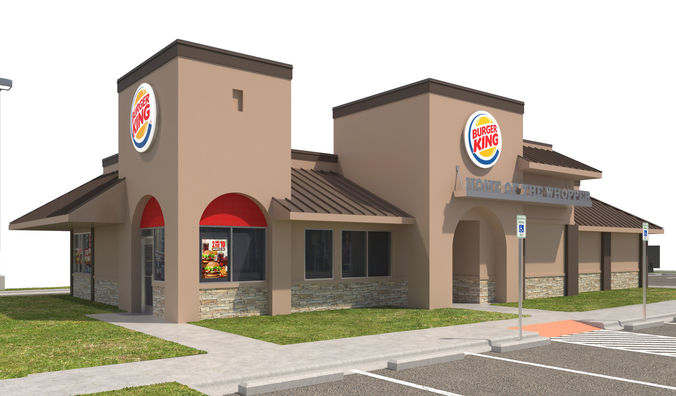 Retail-040 Burger King-003 With Site 3D model