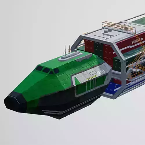 Container Spaceship Freighter Low-poly 3D model