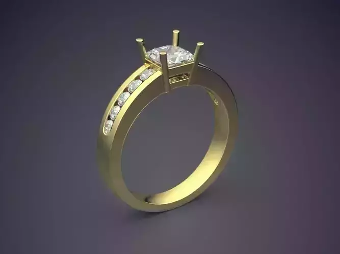 Simple Minimalistic Engagement Diamond-Ring
