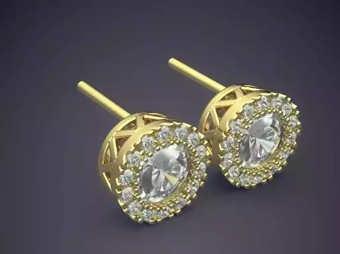 Precious Dainty Golden Earrings with Small Diamonds