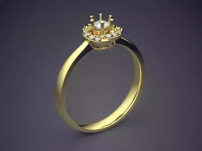 Precious Dainty Classic Design Engagement Ring with Diamond