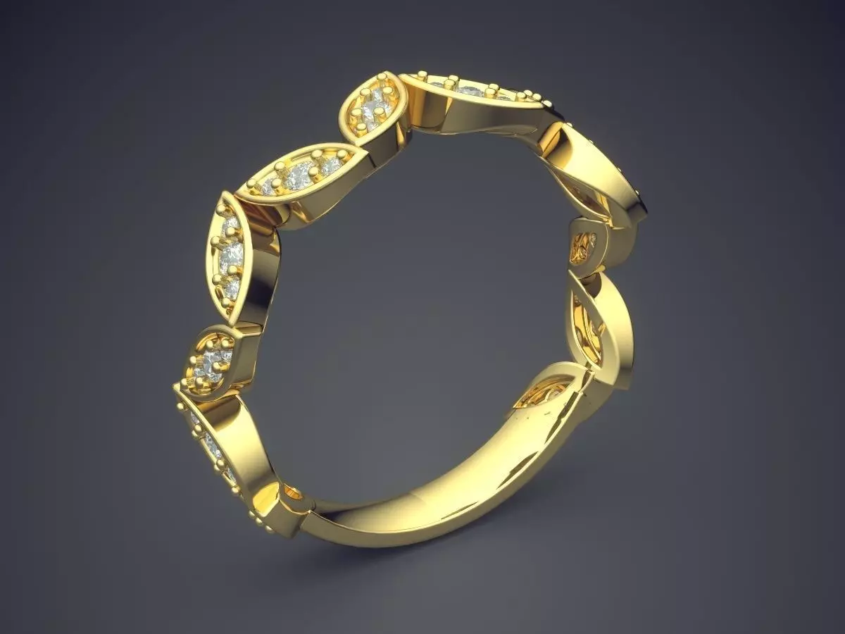 Gorgeous Extravagant Golden Engagement Ring With Diamonds 3D print model