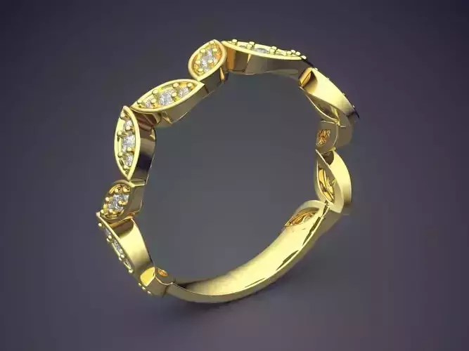 Gorgeous Extravagant Golden Engagement Ring With Diamonds 