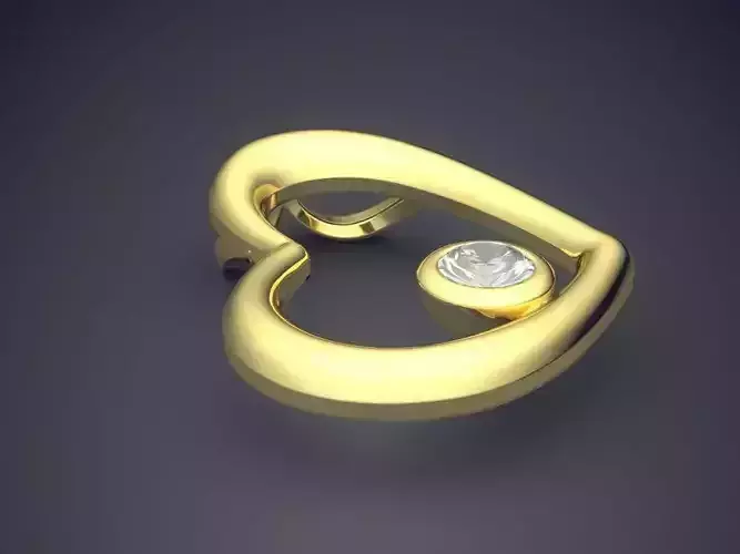 Heart-Shaped Pendant With Diamonds 958