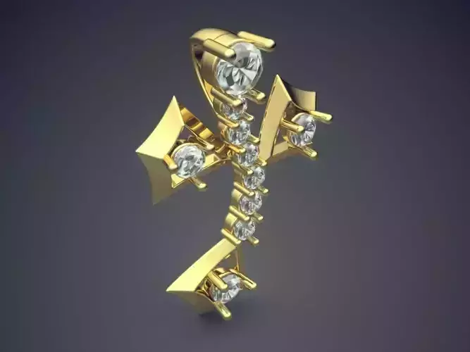 Unique Classic Golden Interesting Pendant with Diamonds