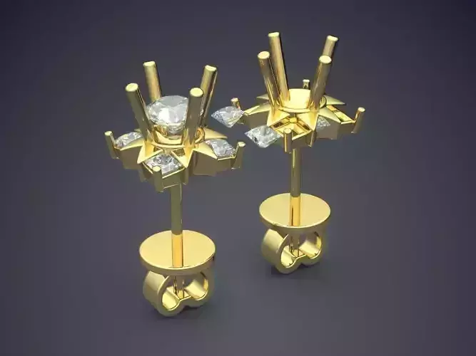 Impressive Extravagant Mini Golden Earrings