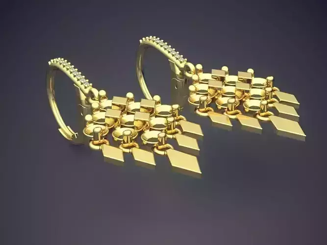 Beautiful Golden Minimalistic Feather-like Earrings 