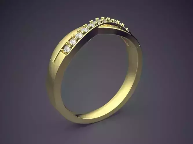 Infinity Sign Detailed Golden Ring with Diamonds